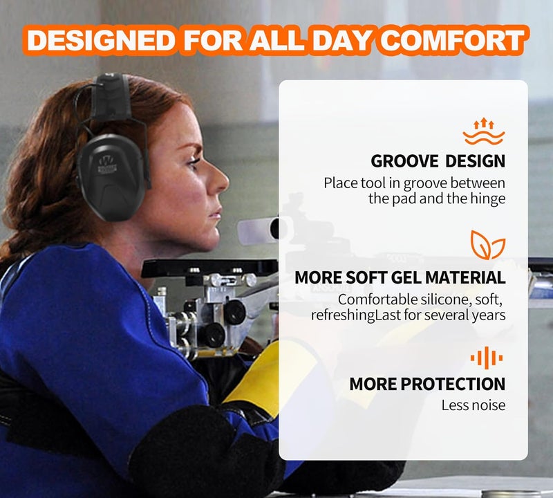 PROHEAR Upgraded Gel Ear Pads for Walker's Razor Compact Electronic Youth Women's Muffs, Comfortable and Soft Replacement Gel Ear Cups with Sealed Bottom Shell - Image 4